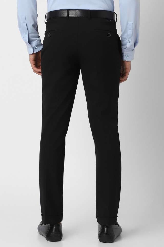 Solid-Blended-Fabric-Skinny-Fit-Men-s-Formal-Wear-Trousers