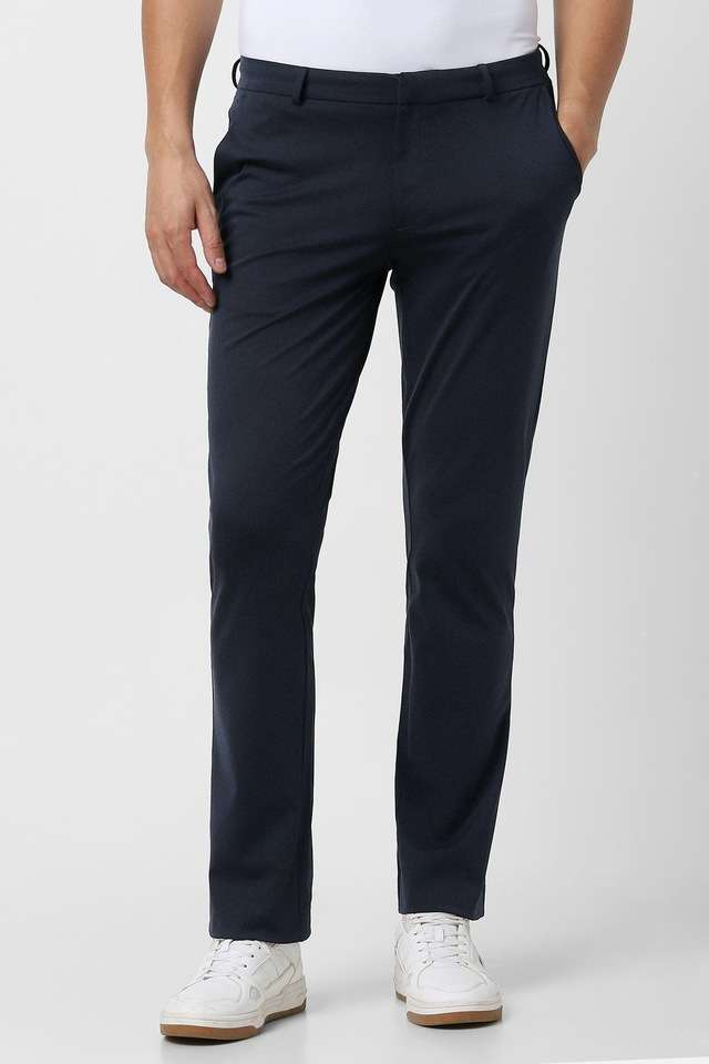 Solid-Blended-Fabric-Skinny-Fit-Men-s-Formal-Wear-Trousers