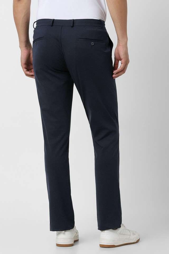 Solid-Blended-Fabric-Skinny-Fit-Men-s-Formal-Wear-Trousers