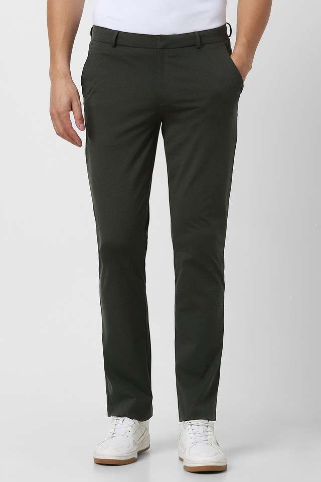 Solid-Blended-Fabric-Skinny-Fit-Men-s-Formal-Wear-Trousers
