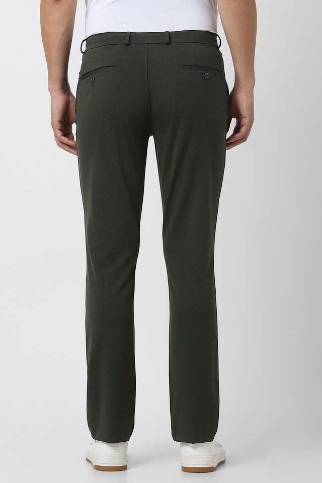 Solid-Blended-Fabric-Skinny-Fit-Men-s-Formal-Wear-Trousers