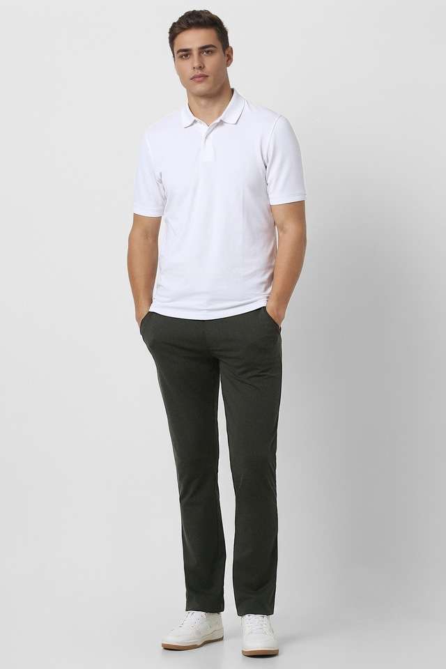 Solid-Blended-Fabric-Skinny-Fit-Men-s-Formal-Wear-Trousers