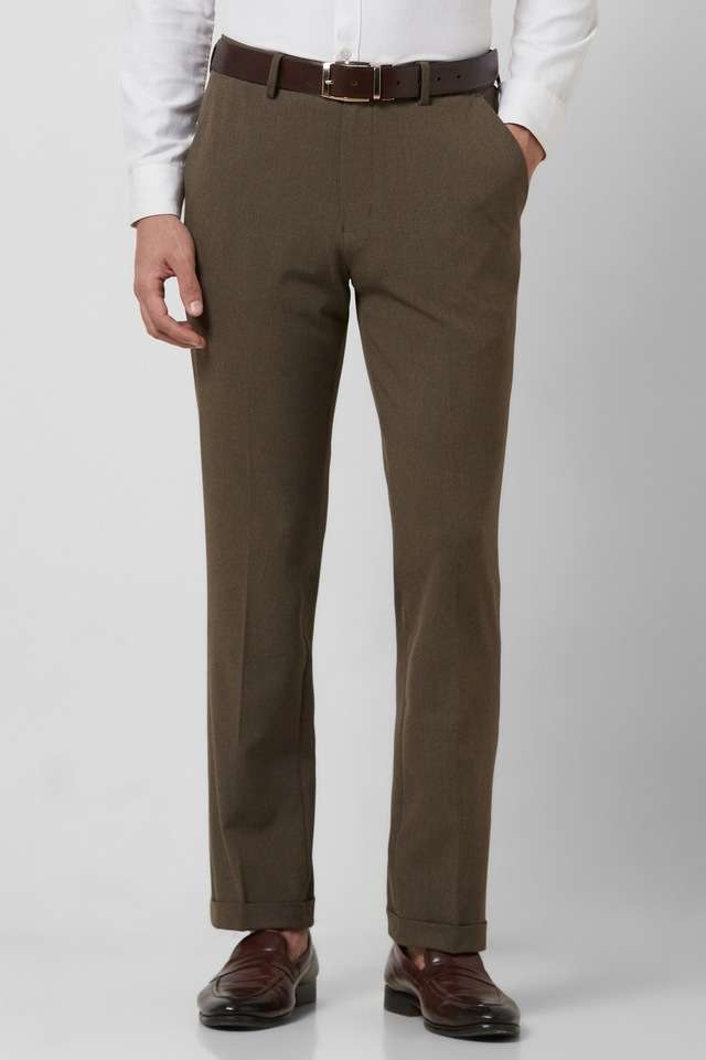 Solid-Blended-Fabric-Skinny-Fit-Men-s-Formal-Wear-Trousers