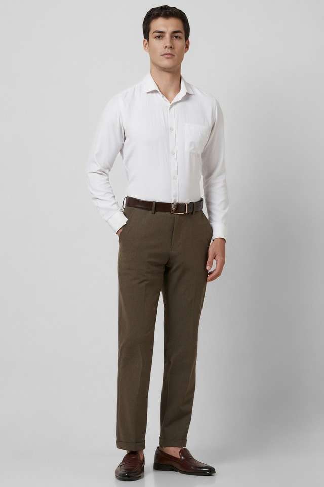 Solid-Blended-Fabric-Skinny-Fit-Men-s-Formal-Wear-Trousers
