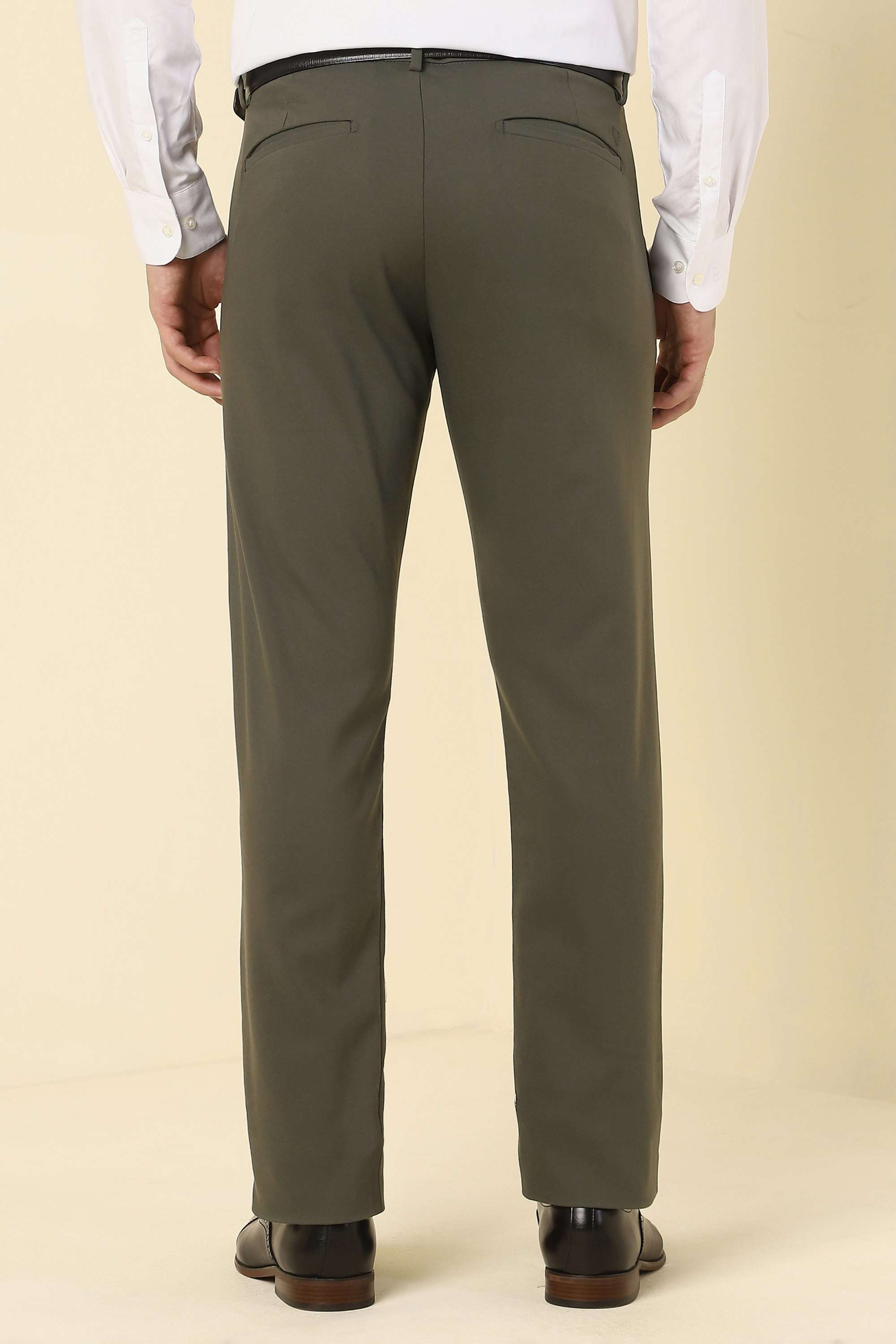 Solid-Cotton-Nylon-Slim-Fit-Men-s-Trousers