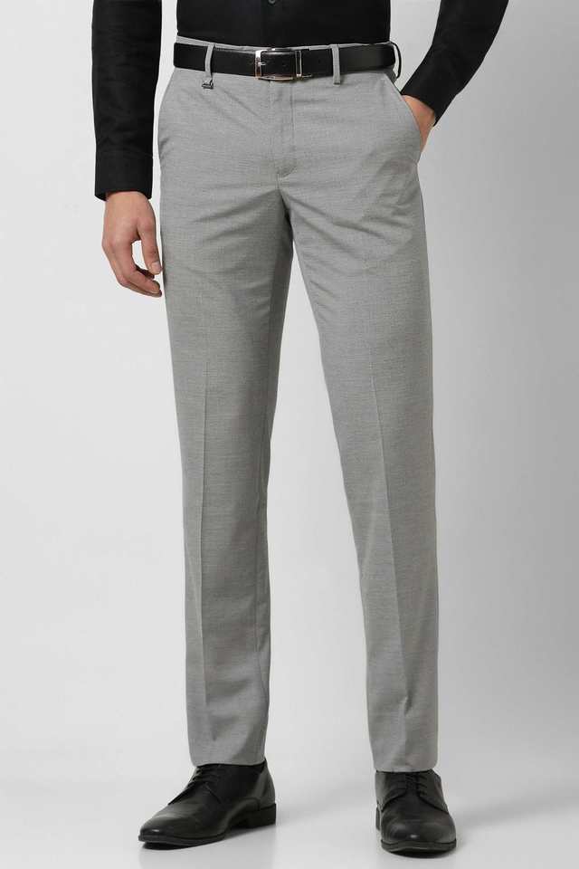 Solid-Blended-Fabric-Slim-Fit-Men-Trousers