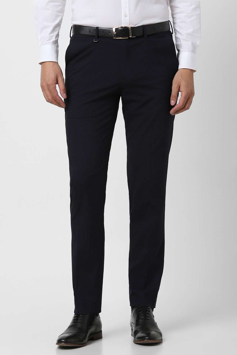 Solid-Blended-Fabric-Slim-Fit-Men-Trousers