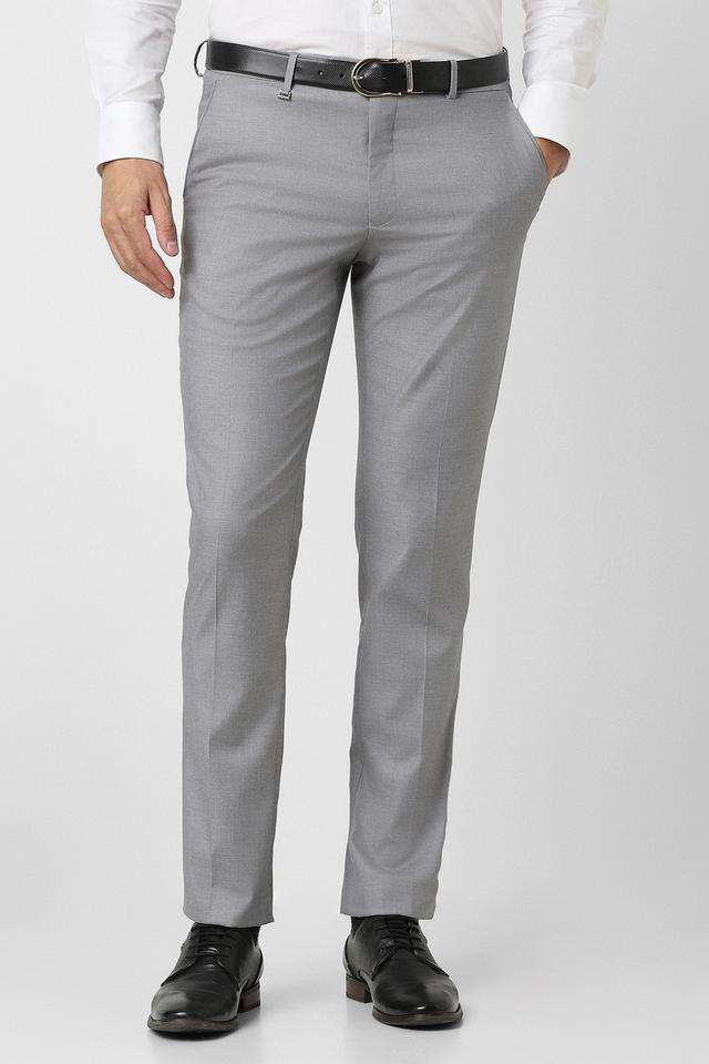 Solid-Blended-Fabric-Slim-Fit-Men-s-Formal-Wear-Trousers