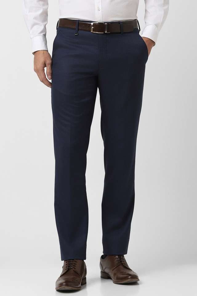 Checks-Blended-Fabric-Slim-Fit-Men-s-Formal-Wear-Trousers