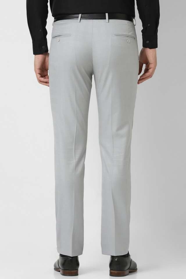 Checks-Blended-Fabric-Slim-Fit-Men-s-Formal-Wear-Trousers