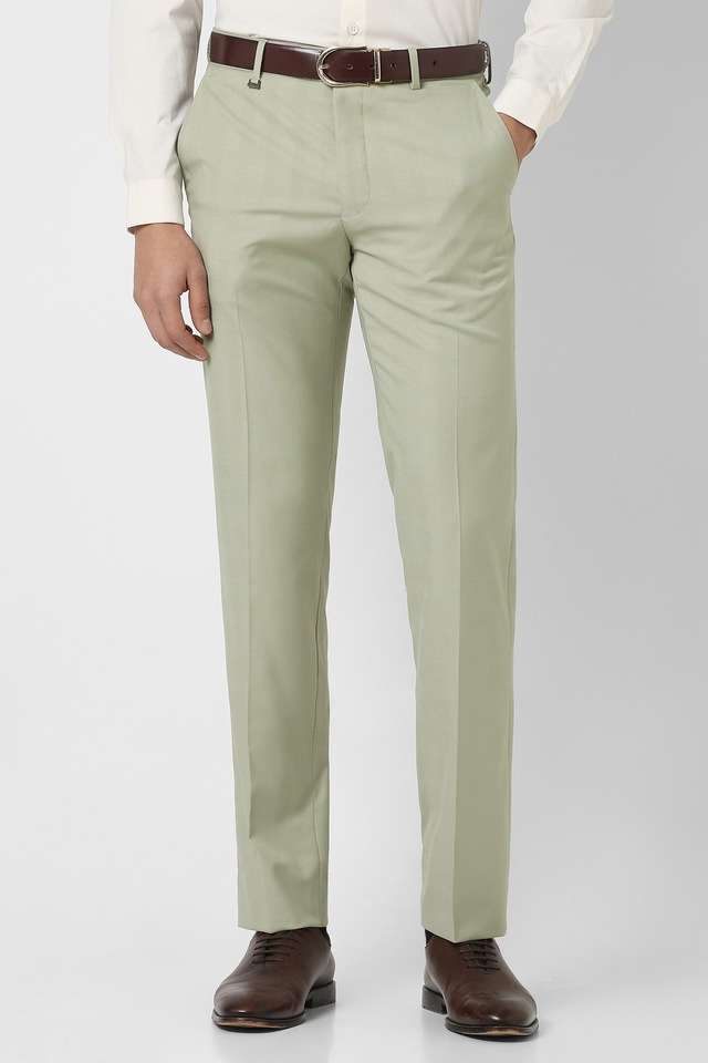 Checks-Blended-Fabric-Slim-Fit-Men-s-Formal-Wear-Trousers
