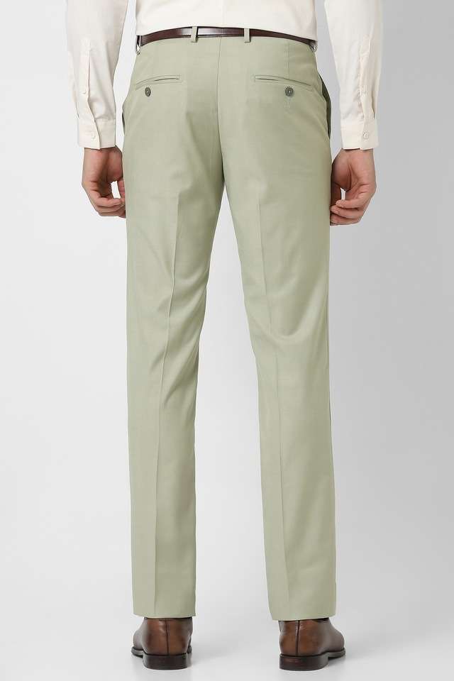 Checks-Blended-Fabric-Slim-Fit-Men-s-Formal-Wear-Trousers