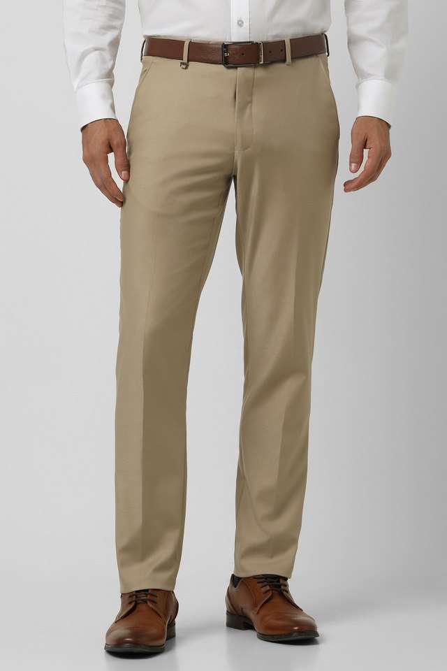 Solid-Blended-Fabric-Slim-Fit-Men-s-Formal-Wear-Trousers