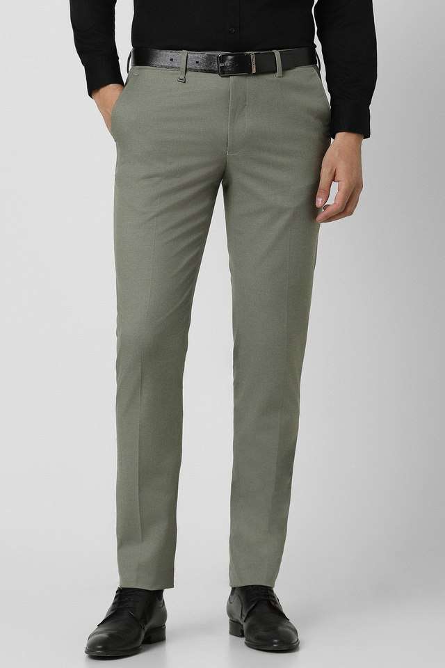 Solid-Blended-Fabric-Slim-Fit-Men-s-Formal-Wear-Trousers