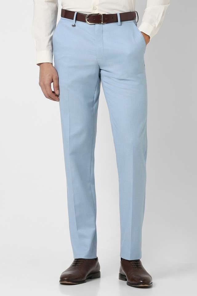 Solid-Blended-Fabric-Slim-Fit-Men-s-Formal-Wear-Trousers