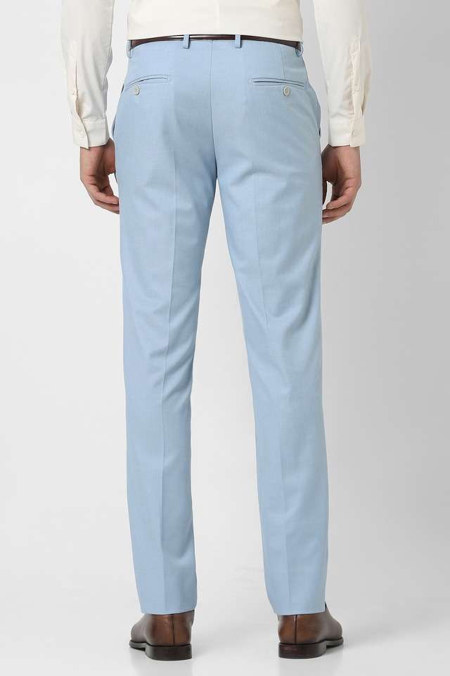 Solid-Blended-Fabric-Slim-Fit-Men-s-Formal-Wear-Trousers