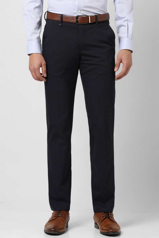 Solid-Blended-Fabric-Slim-Fit-Men-Trousers