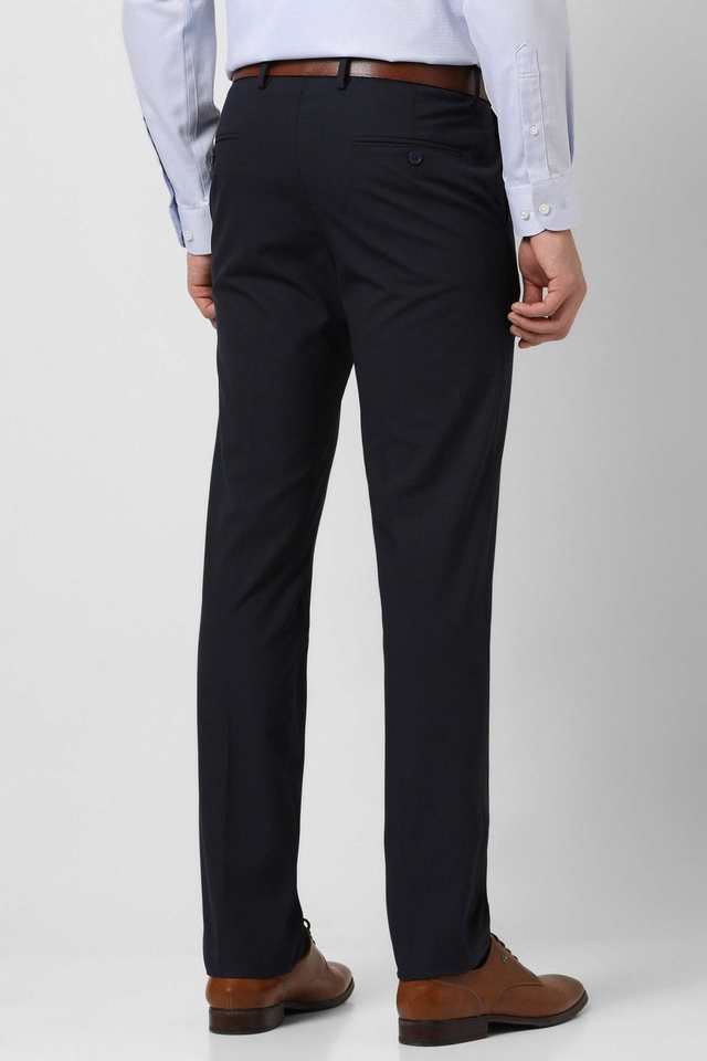 Solid-Blended-Fabric-Slim-Fit-Men-Trousers