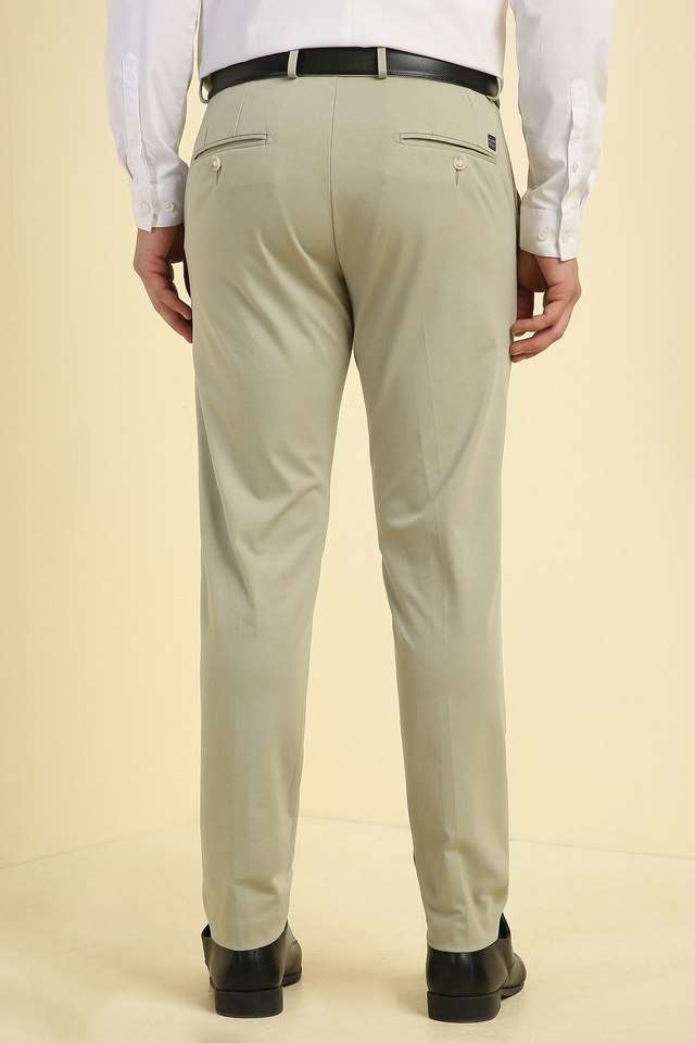 Solid-Cotton-Nylon-Regular-Fit-Men-s-Formal-Wear-Trousers
