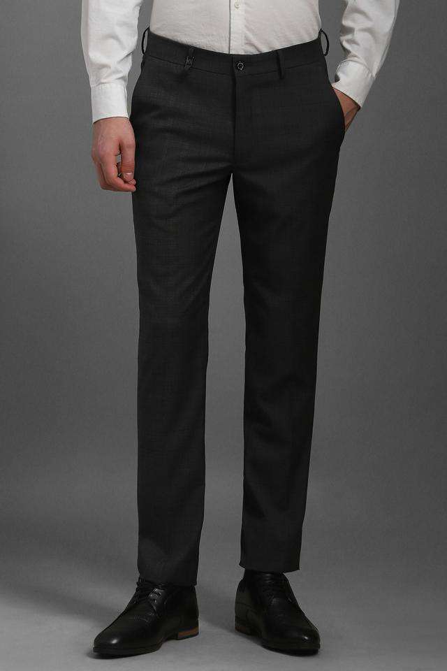 Checks-Blended-Fabric-Slim-Fit-Men-s-Formal-Wear-Trousers
