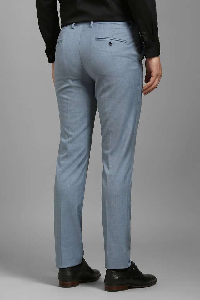 Solid-Blended-Fabric-Tapered-Fit-Men-s-Formal-Wear-Trousers