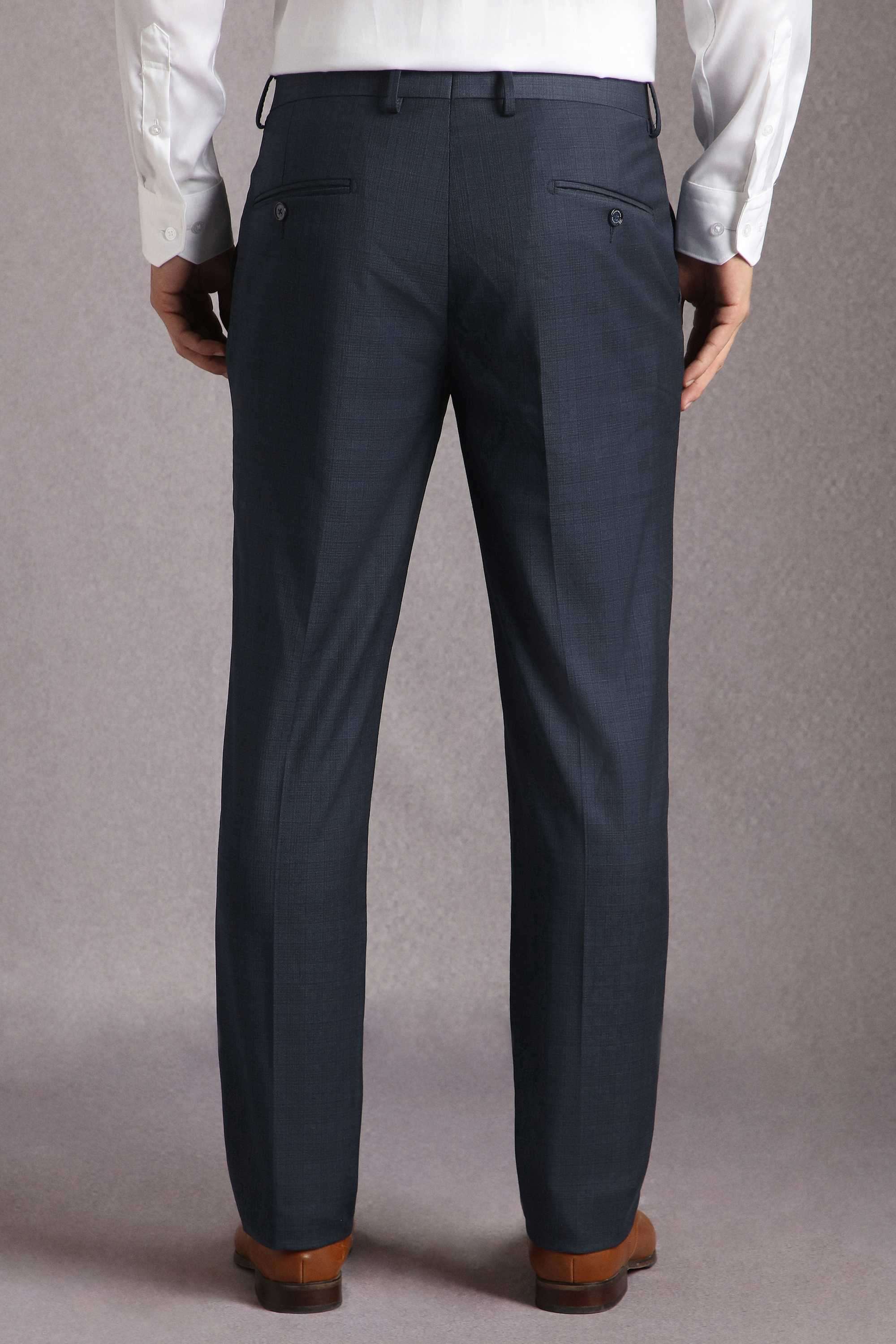 Checks-Blended-Fabric-Slim-Fit-Men-s-Formal-Wear-Trousers