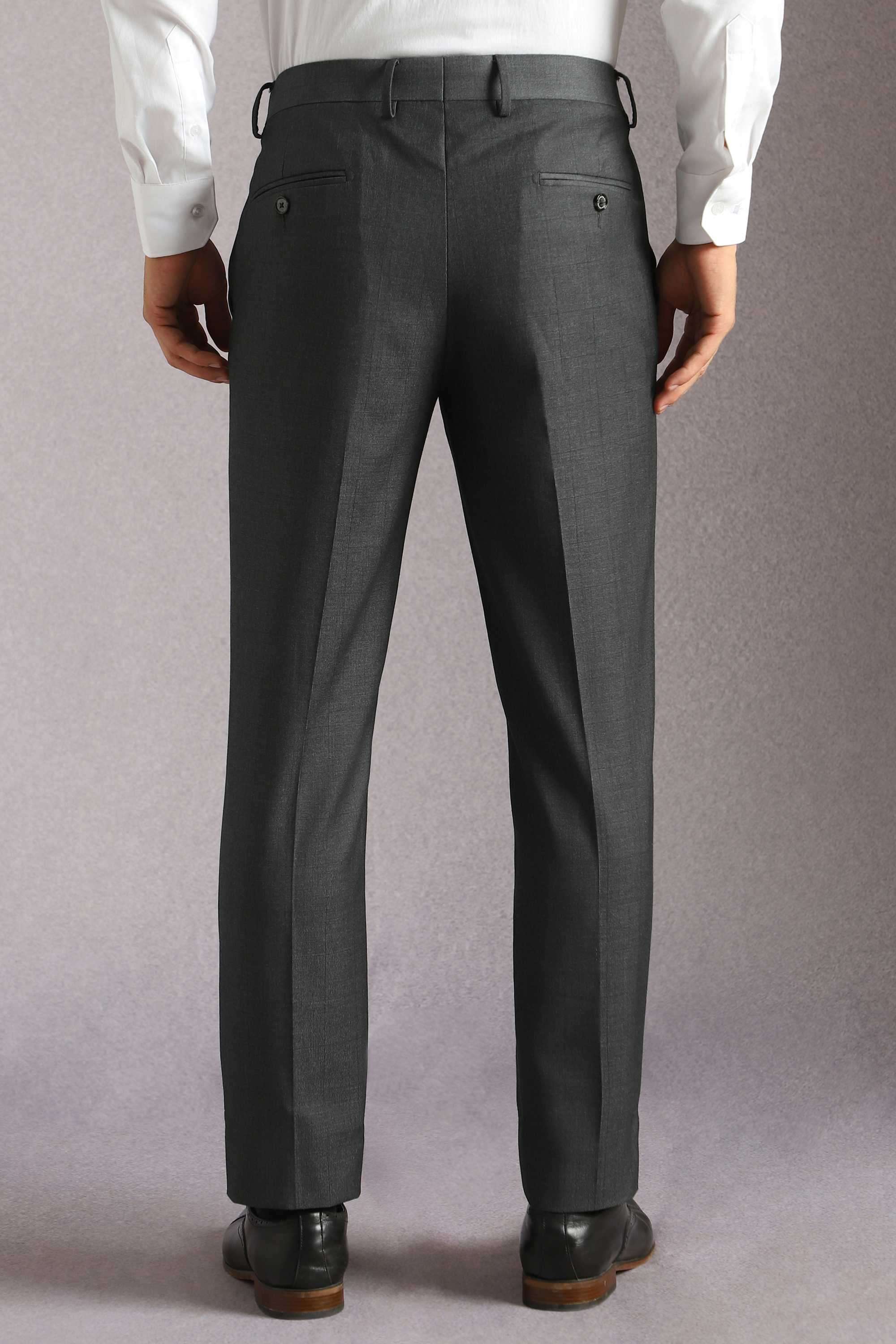 Checks-Blended-Fabric-Slim-Fit-Men-s-Formal-Wear-Trousers