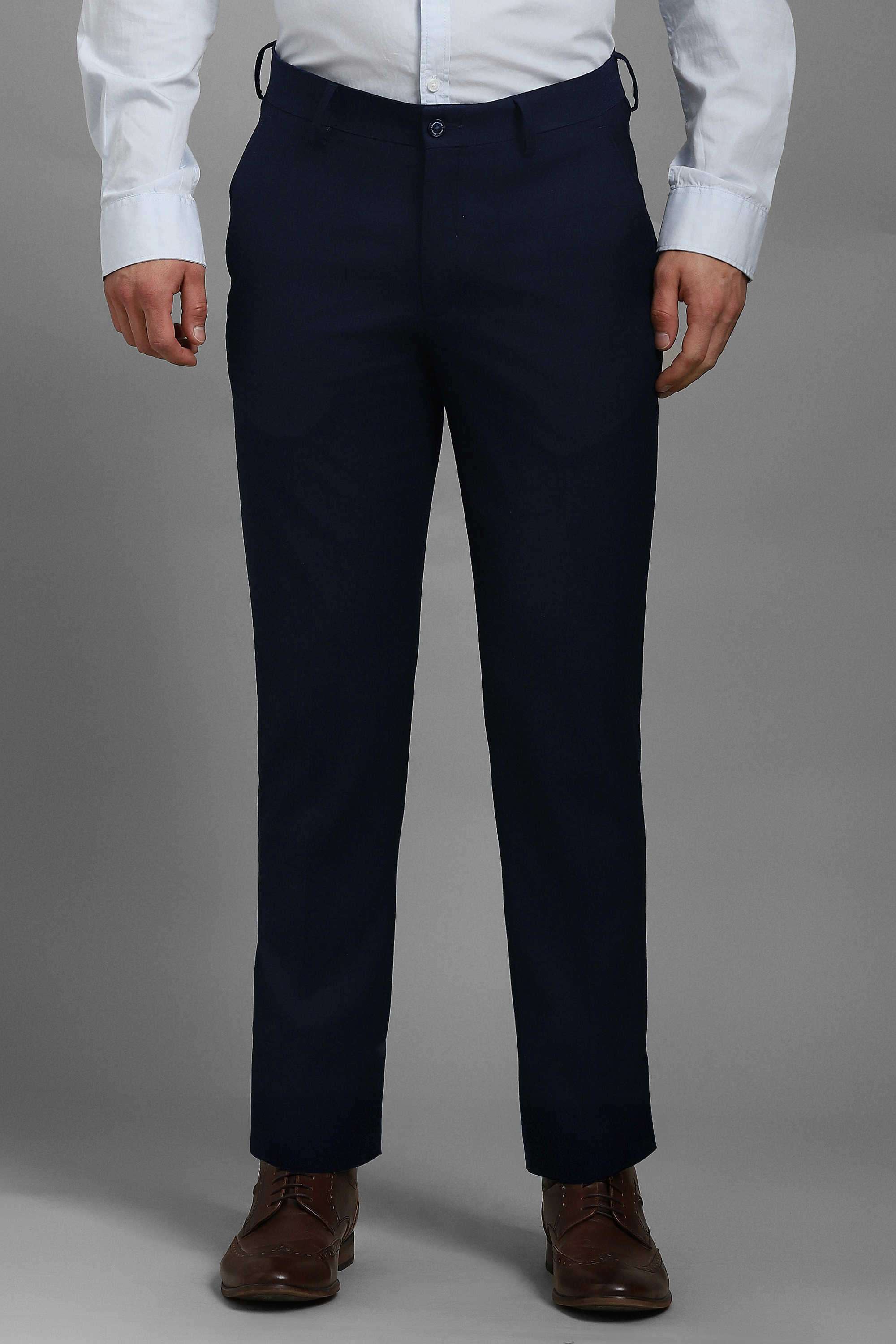 Checks-Polyester-Blend-Slim-Fit-Men-s-Formal-Wear-Trousers