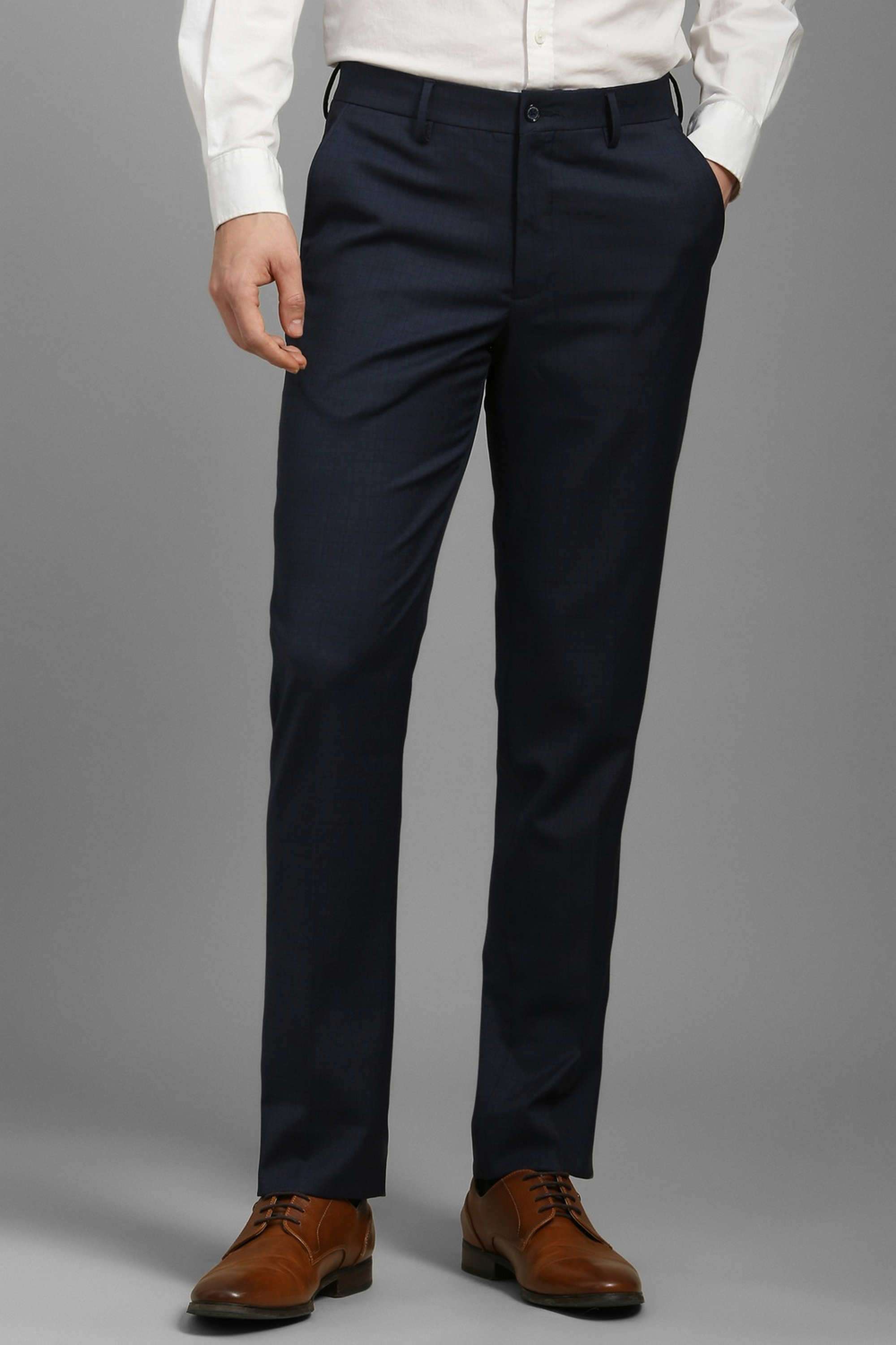 Textured-Polyester-Blend-Slim-Fit-Men-s-Formal-Wear-Trousers
