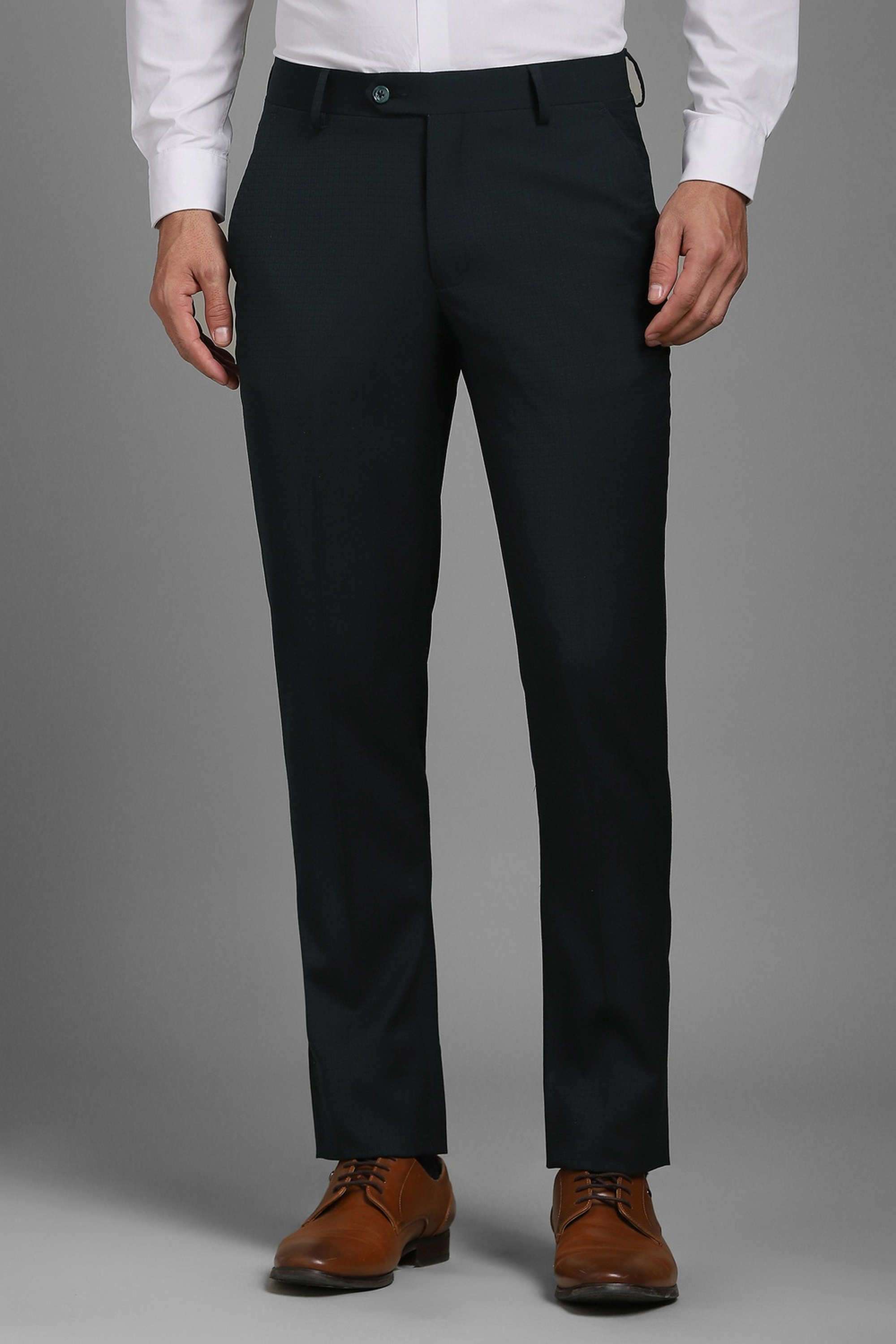 Textured-Polyester-Blend-Slim-Fit-Men-s-Formal-Wear-Trousers