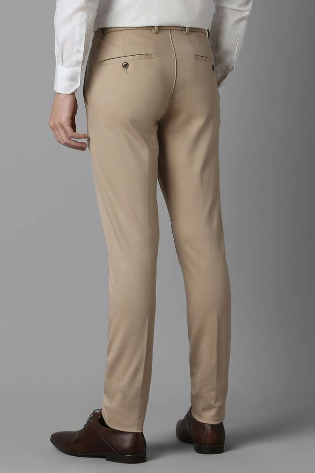 Solid-Cotton-Blend-Tapered-Fit-Men-s-Formal-Wear-Trousers