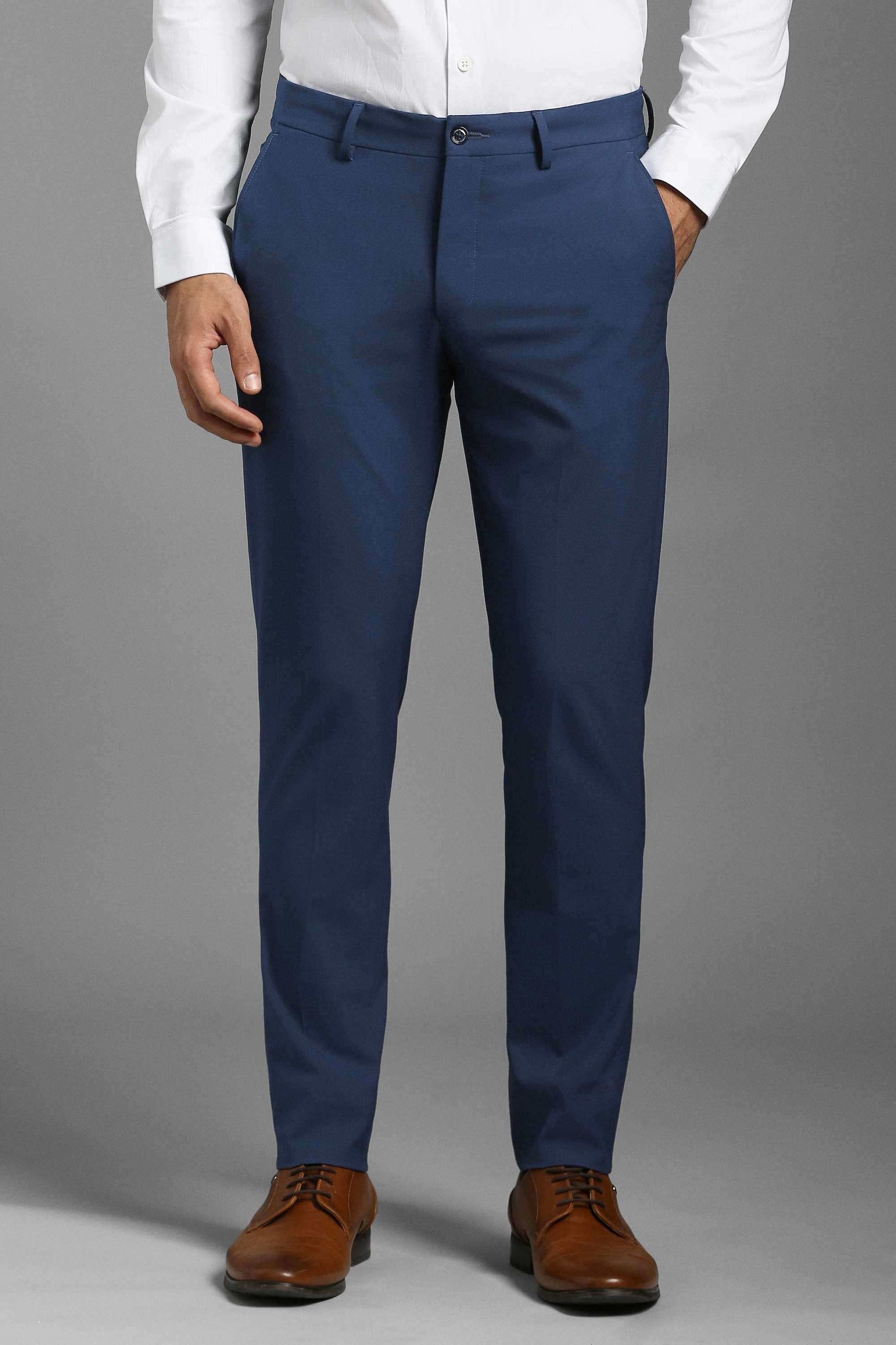 Solid-Blended-Fabric-Slim-Fit-Men-s-Formal-Wear-Trousers