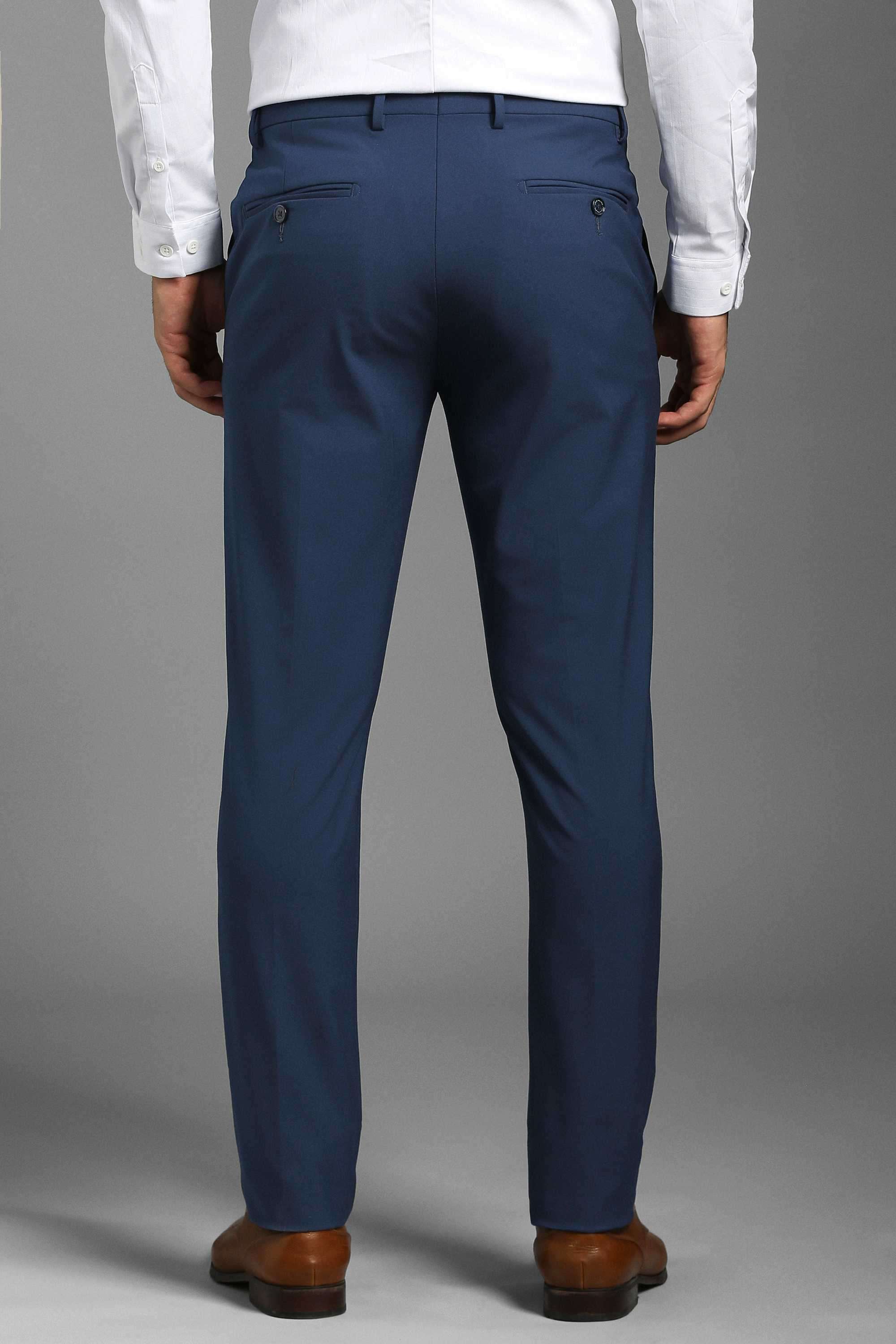Solid-Blended-Fabric-Slim-Fit-Men-s-Formal-Wear-Trousers