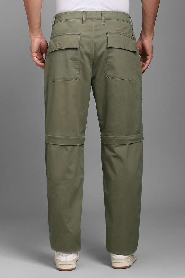 Solid-Cotton-Blend-Relaxed-Fit-Men-s-Casual-Wear-Trousers