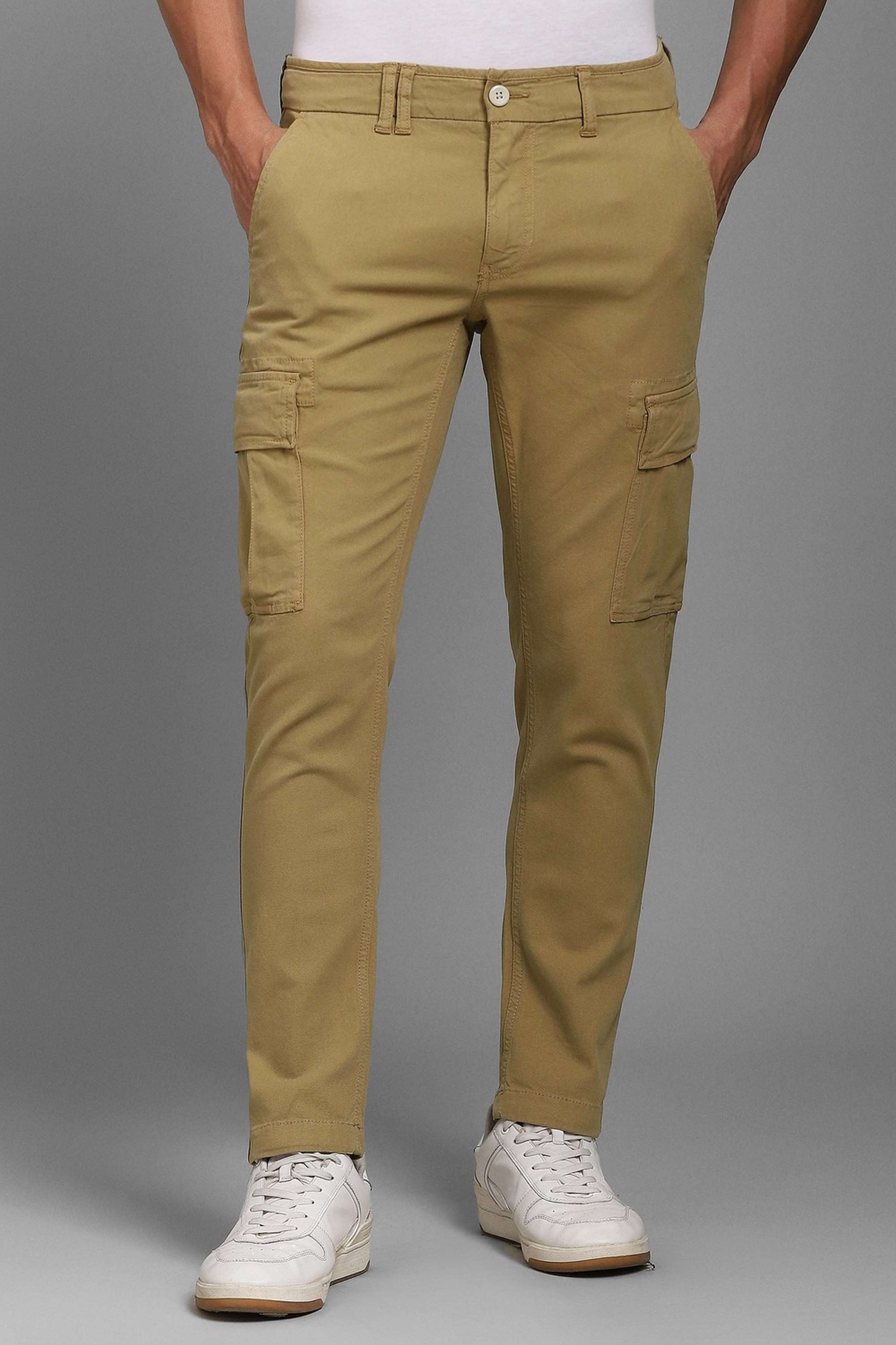 Solid-Cotton-Blend-Regular-Fit-Men-s-Casual-Trousers