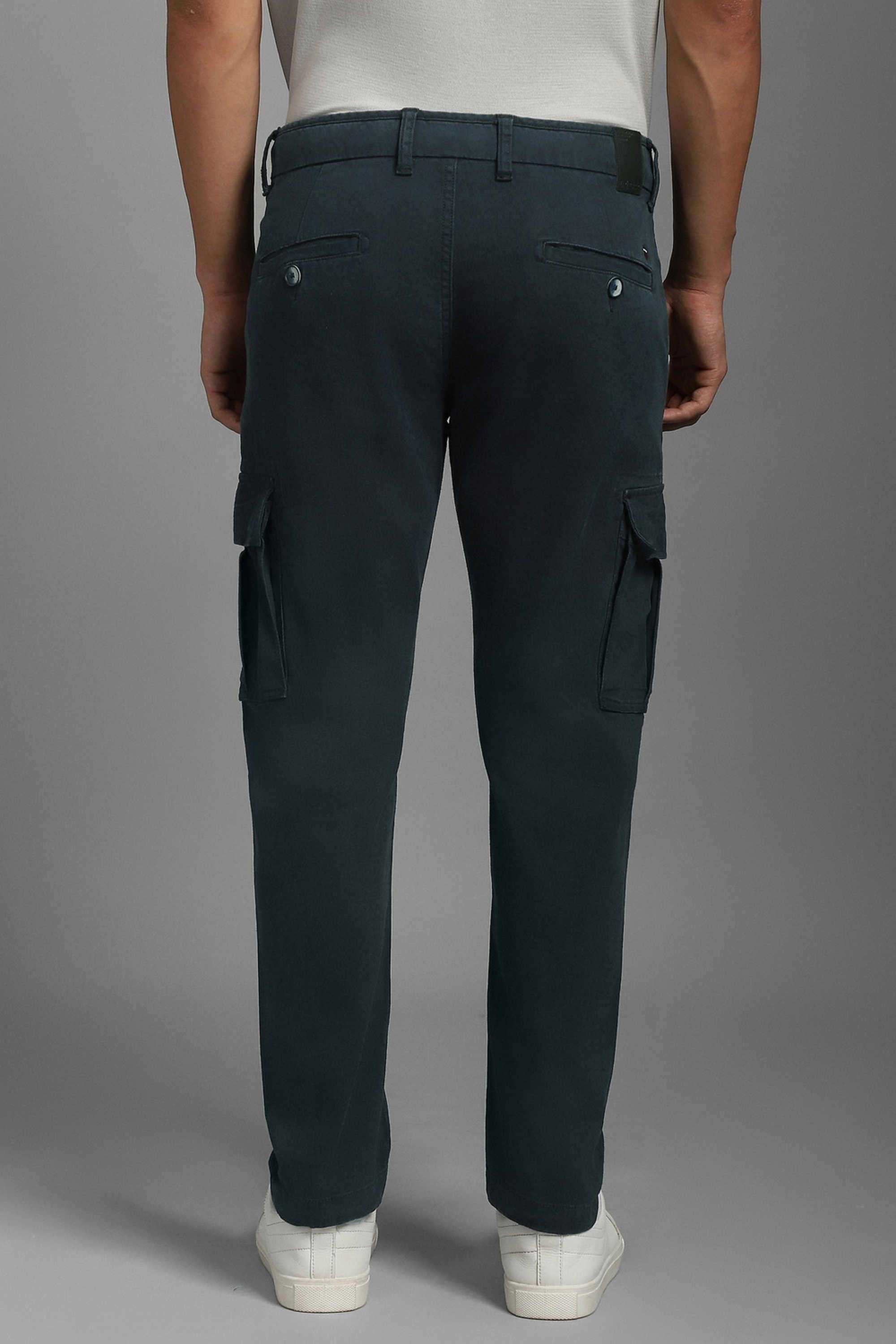 Solid-Cotton-Blend-Tapered-Fit-Men-s-Casual-Wear-Trousers