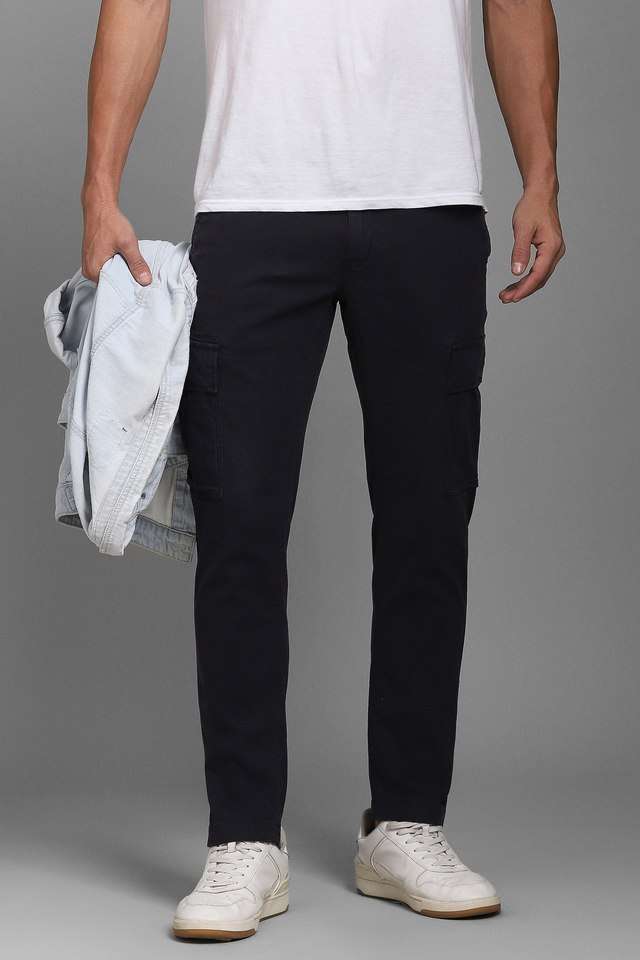 Solid-Cotton-Blend-Regular-Fit-Men-s-Casual-Wear-Trousers