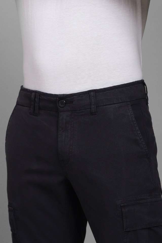 Solid-Cotton-Blend-Regular-Fit-Men-s-Casual-Wear-Trousers
