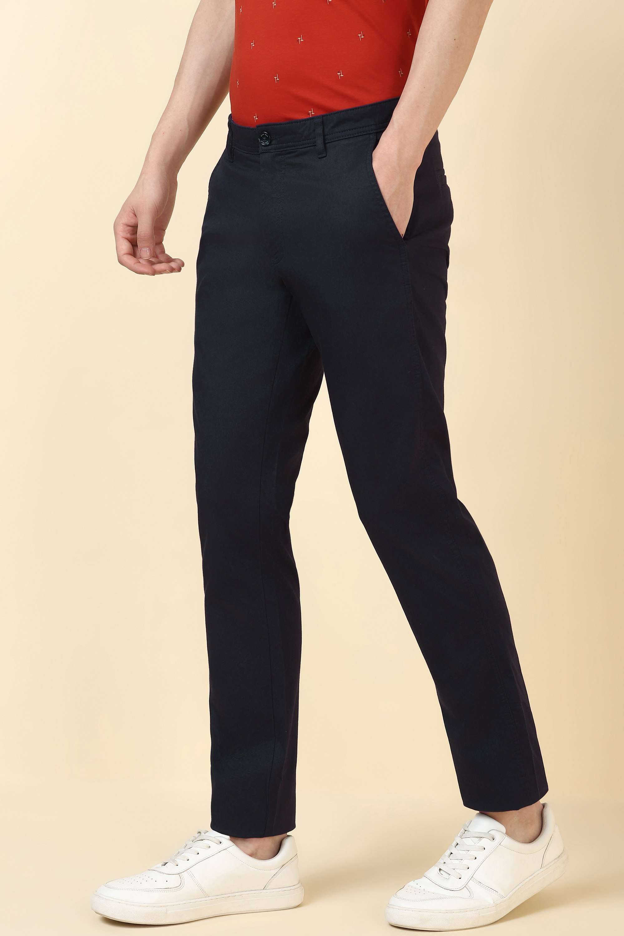 Textured-Cotton-Blend-Slim-Fit-Men-s-Trousers