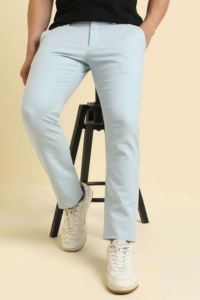 Solid-Cotton-Blend-Super-Slim-Fit-Men-s-Formal-Wear-Trousers