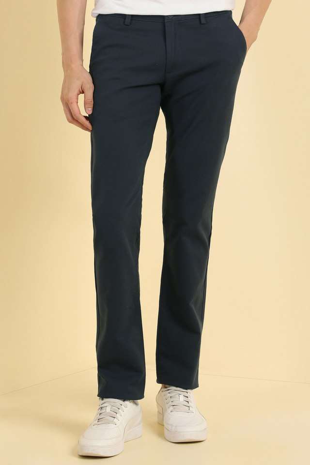 Solid-Cotton-Blend-Super-Slim-Fit-Men-s-Formal-Wear-Trousers
