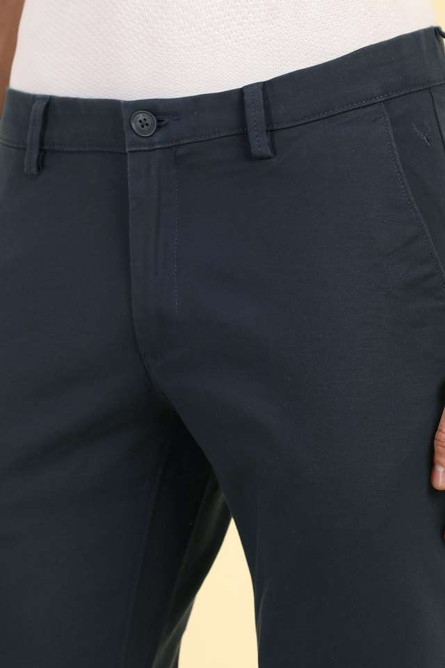 Solid-Cotton-Blend-Super-Slim-Fit-Men-s-Formal-Wear-Trousers