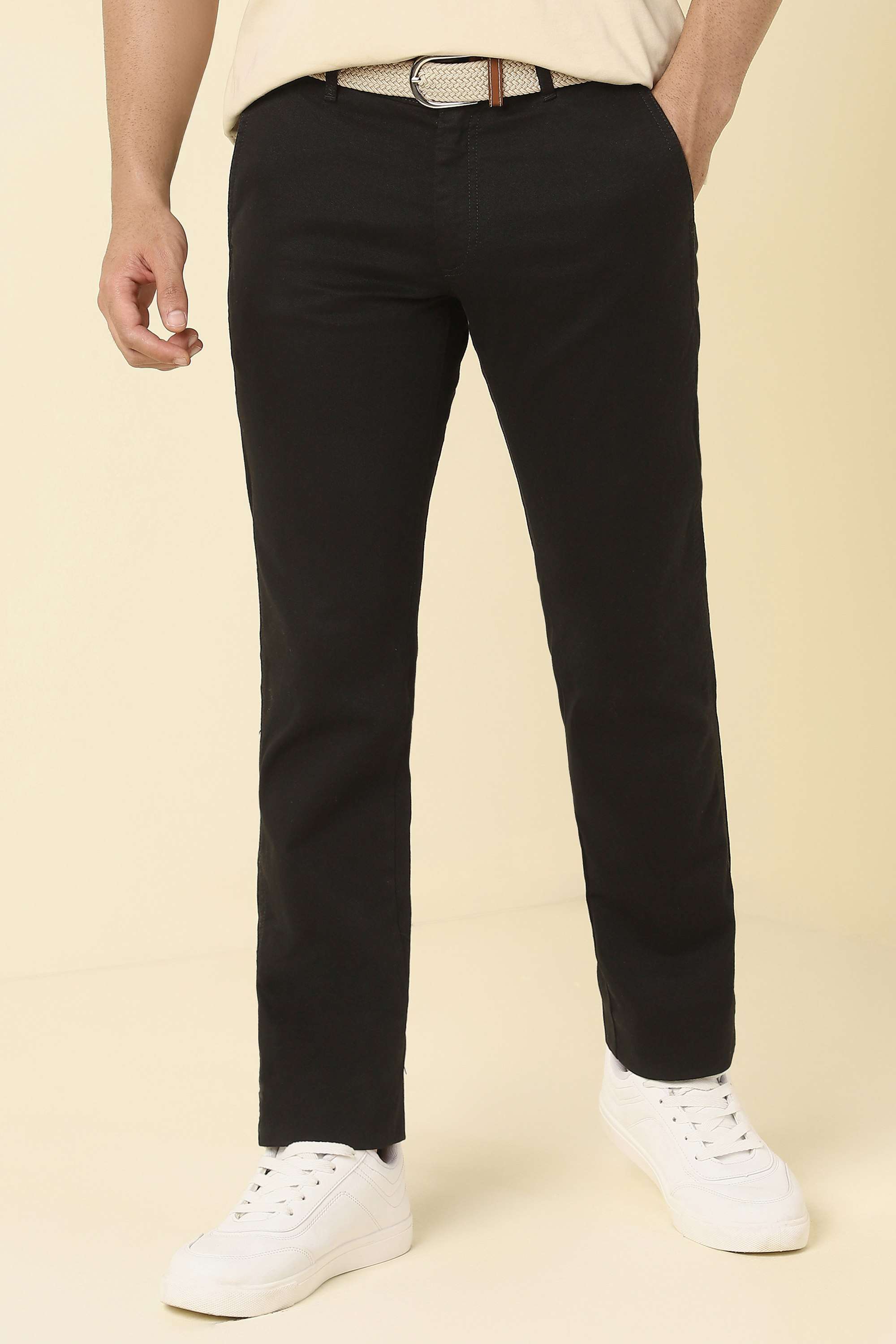 Textured-Cotton-Blend-Slim-Fit-Men-s-Trousers