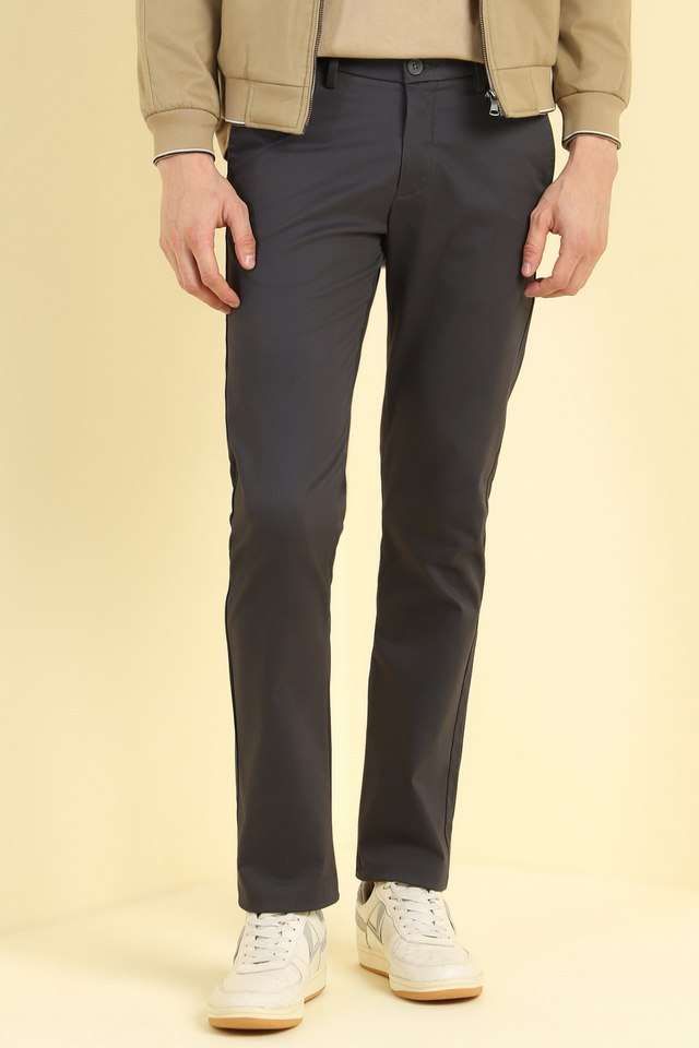 Solid-Cotton-Blend-Super-Slim-Fit-Men-s-Formal-Wear-Trousers