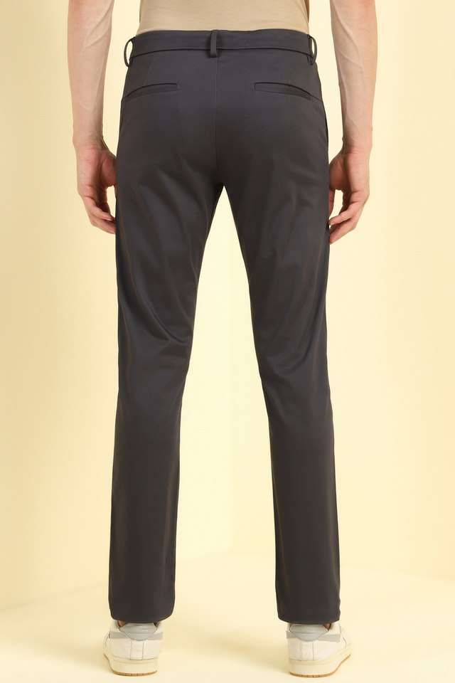 Solid-Cotton-Blend-Super-Slim-Fit-Men-s-Formal-Wear-Trousers