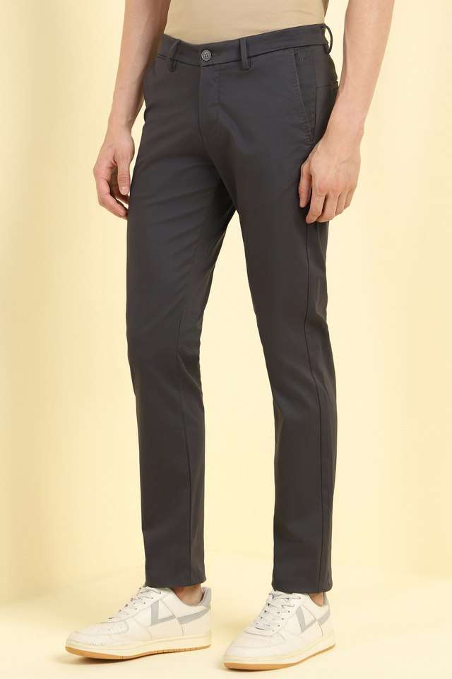 Solid-Cotton-Blend-Super-Slim-Fit-Men-s-Formal-Wear-Trousers