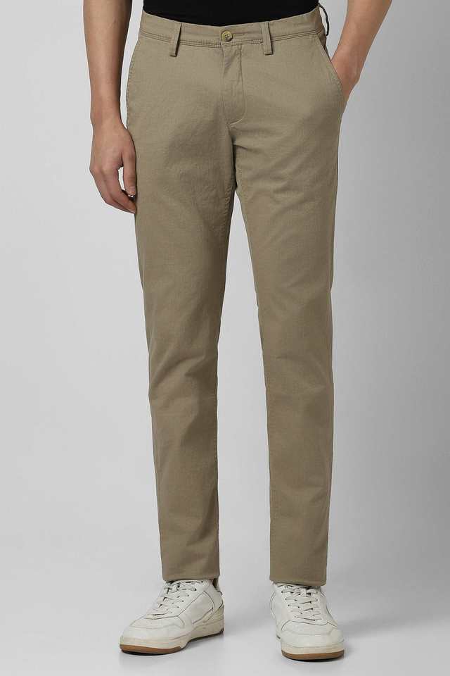 Printed-Cotton-Blend-Tapered-Fit-Men-s-Casual-Trousers