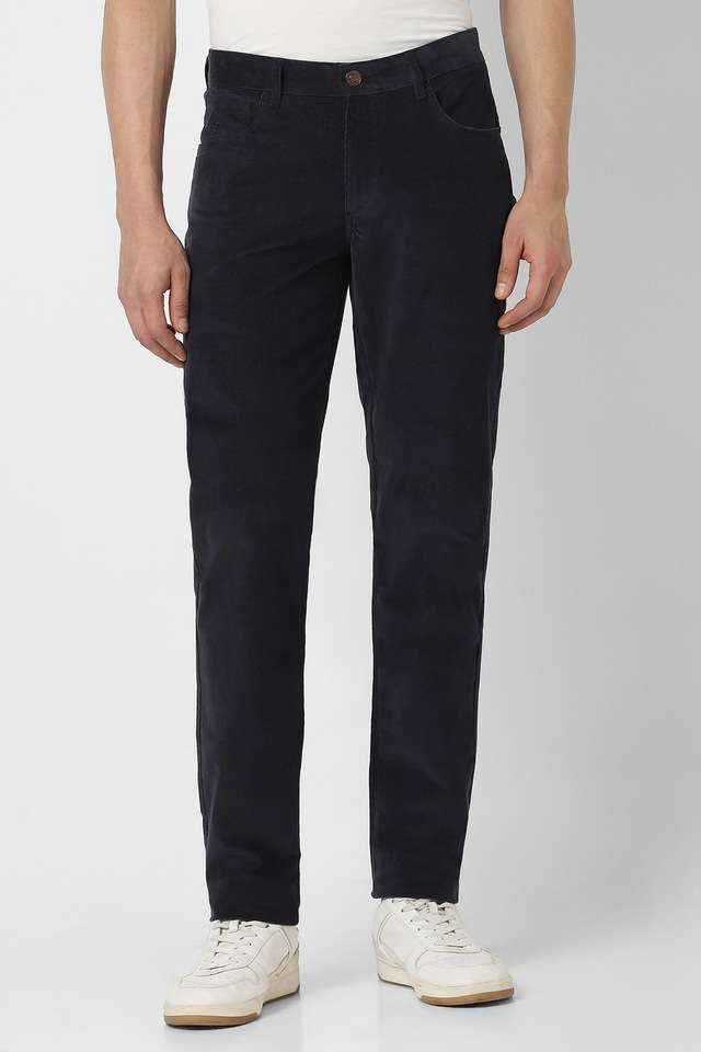 Textured-Cotton-Blend-Tapered-Fit-Men-s-Casual-Wear-Trousers