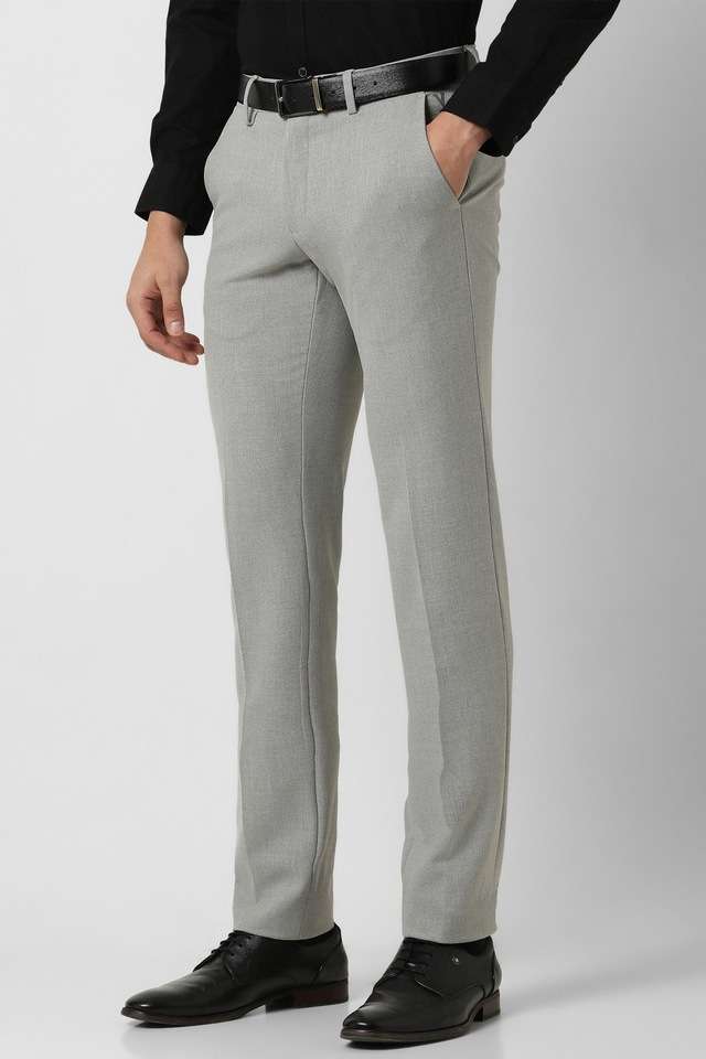 Solid-Blended-Fabric-Super-Slim-Fit-Men-s-Formal-Wear-Trousers