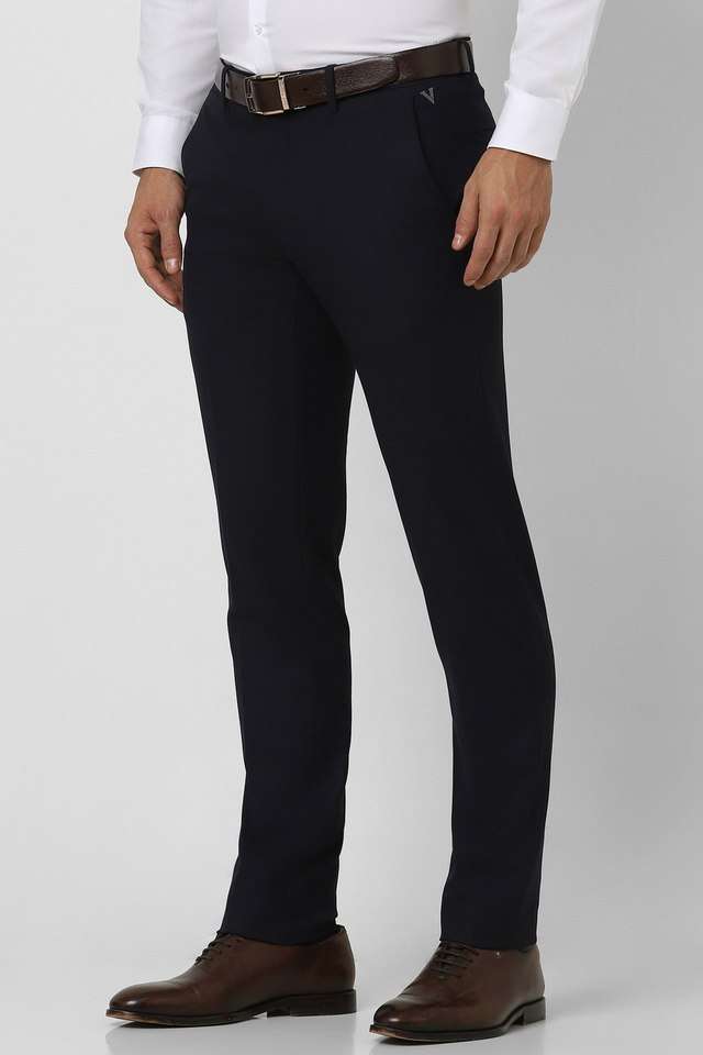 Solid-Blended-Fabric-Super-Slim-Fit-Men-s-Formal-Wear-Trousers